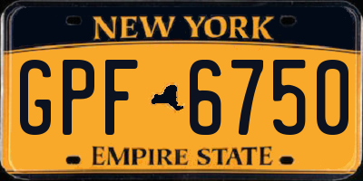 NY license plate GPF6750