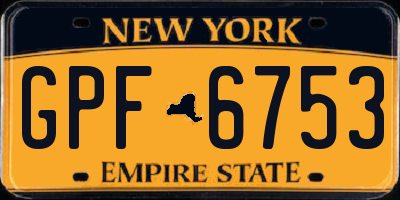 NY license plate GPF6753