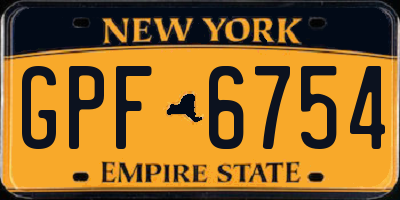 NY license plate GPF6754