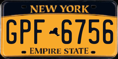 NY license plate GPF6756