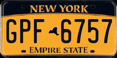 NY license plate GPF6757