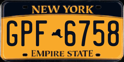 NY license plate GPF6758