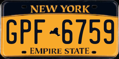 NY license plate GPF6759
