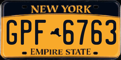 NY license plate GPF6763