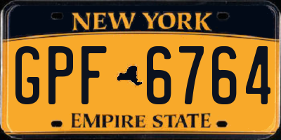 NY license plate GPF6764