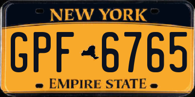 NY license plate GPF6765
