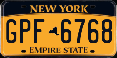 NY license plate GPF6768