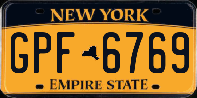 NY license plate GPF6769