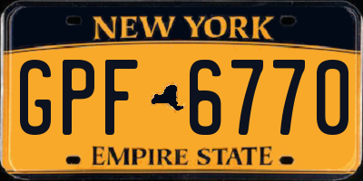 NY license plate GPF6770