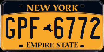 NY license plate GPF6772