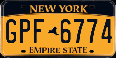 NY license plate GPF6774