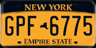 NY license plate GPF6775