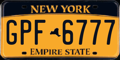 NY license plate GPF6777