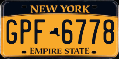 NY license plate GPF6778