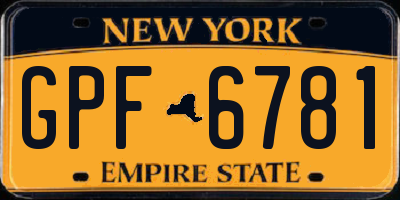 NY license plate GPF6781