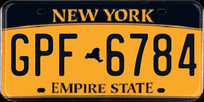 NY license plate GPF6784