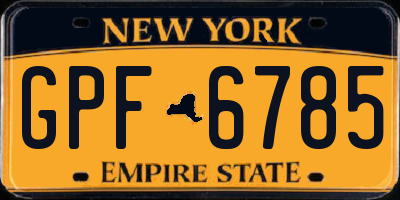 NY license plate GPF6785