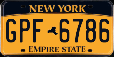 NY license plate GPF6786