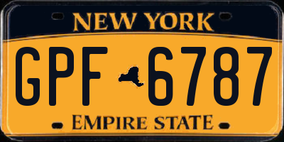 NY license plate GPF6787