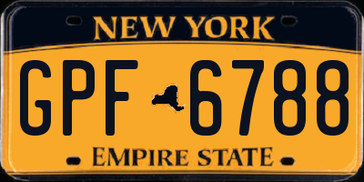 NY license plate GPF6788
