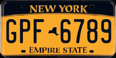 NY license plate GPF6789