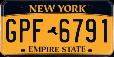 NY license plate GPF6791