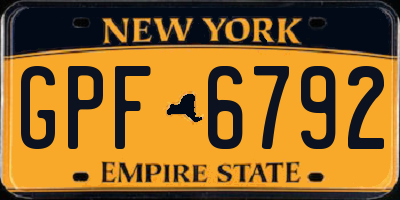 NY license plate GPF6792