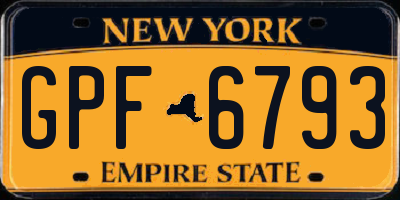 NY license plate GPF6793