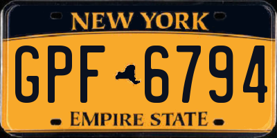 NY license plate GPF6794