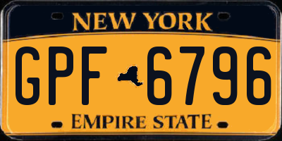 NY license plate GPF6796