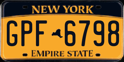 NY license plate GPF6798