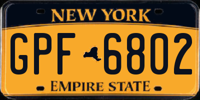 NY license plate GPF6802