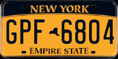 NY license plate GPF6804