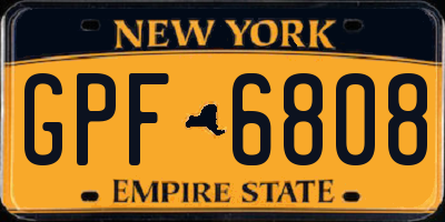 NY license plate GPF6808
