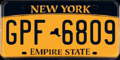NY license plate GPF6809