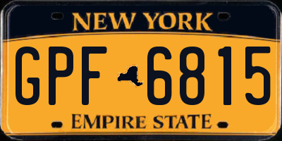 NY license plate GPF6815