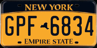 NY license plate GPF6834