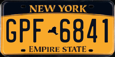 NY license plate GPF6841