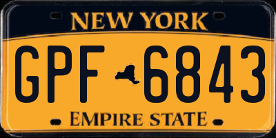 NY license plate GPF6843