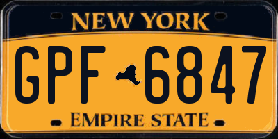 NY license plate GPF6847