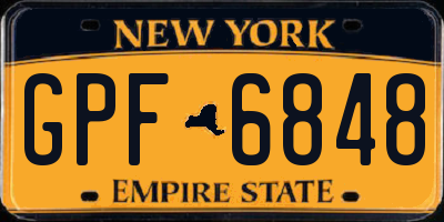 NY license plate GPF6848