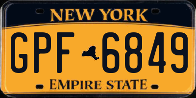 NY license plate GPF6849