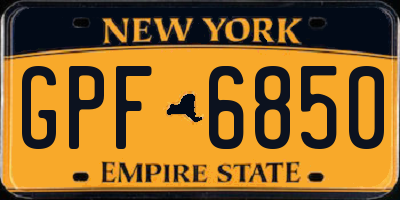 NY license plate GPF6850