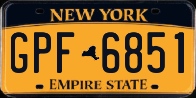 NY license plate GPF6851