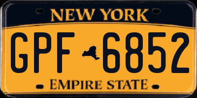 NY license plate GPF6852