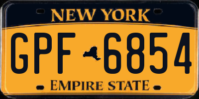 NY license plate GPF6854