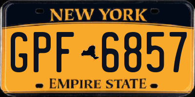 NY license plate GPF6857