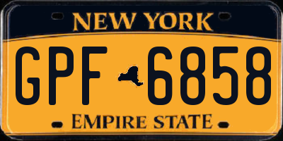 NY license plate GPF6858