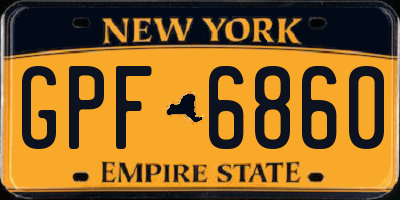 NY license plate GPF6860