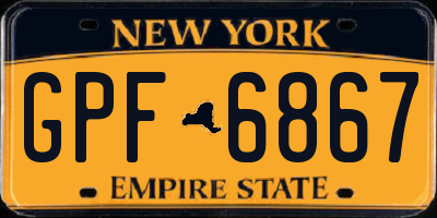 NY license plate GPF6867